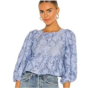 Free People Blue Backless Blouse Size Small